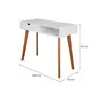 ESCRIVANINHA/APARADOR 1 GAVETA 1 M X 45 CM LIN - BRANCO/NOZES - Foto 14