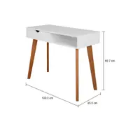 ESCRIVANINHA/APARADOR 1 GAVETA 1 M X 45 CM LIN - BRANCO/NOZES - Foto 14