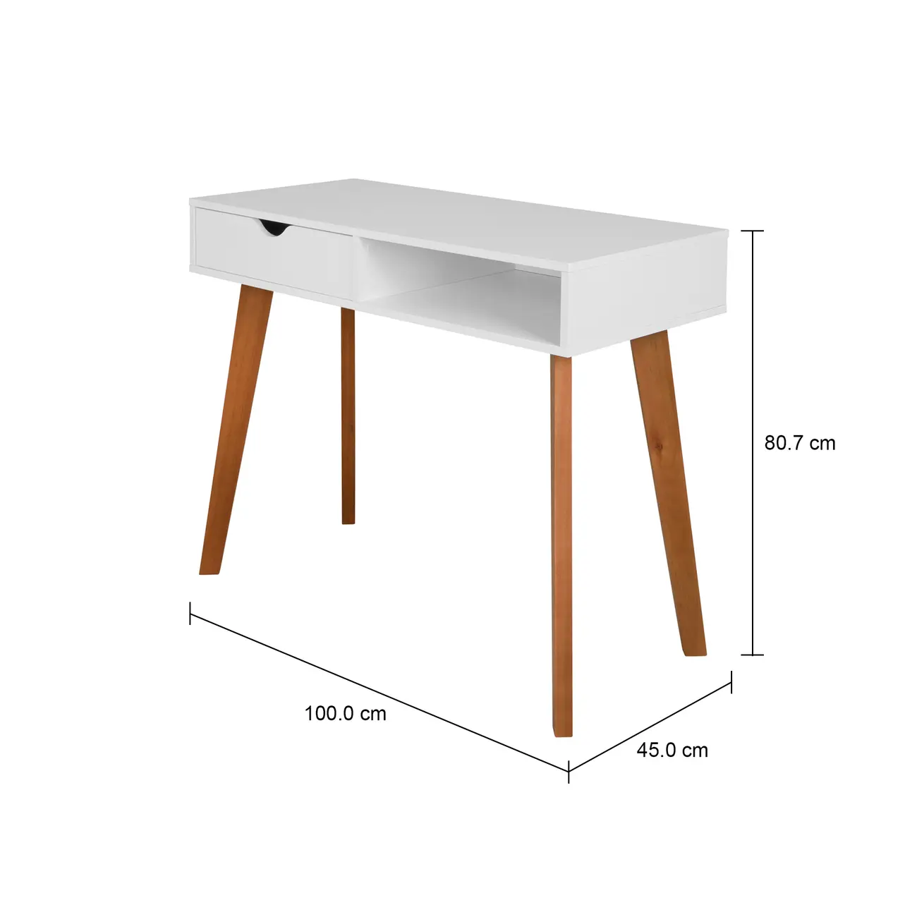 ESCRIVANINHA/APARADOR 1 GAVETA 1 M X 45 CM LIN - BRANCO/NOZES - Foto 14