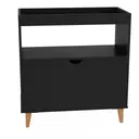 PRETO/NOZES - APARADOR 1 PORTA BASCULANTE 76 CM X 37 CM LIN