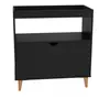 PRETO/NOZES - APARADOR 1 PORTA BASCULANTE 76 CM X 37 CM LIN