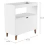 APARADOR 1 PORTA BASCULANTE 76 CM X 37 CM LIN - BRANCO/NOZES - Foto 2