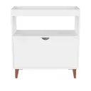BRANCO/NOZES - APARADOR 1 PORTA BASCULANTE 76 CM X 37 CM LIN