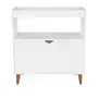 BRANCO/NOZES - APARADOR 1 PORTA BASCULANTE 76 CM X 37 CM LIN