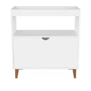 APARADOR 1 PORTA BASCULANTE 76 CM X 37 CM LIN - BRANCO/NOZES - Foto 1