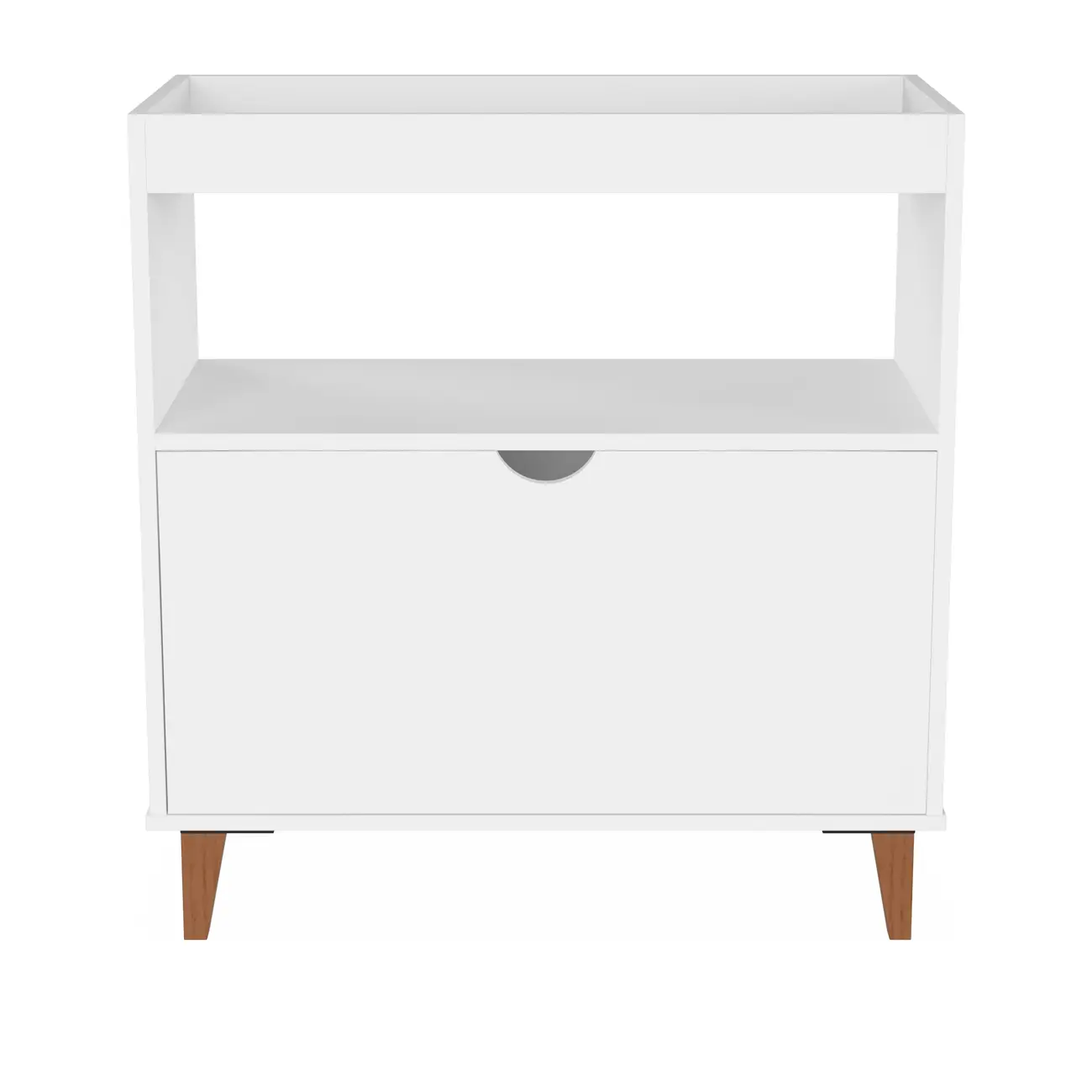 APARADOR 1 PORTA BASCULANTE 76 CM X 37 CM LIN - BRANCO/NOZES - Foto 1