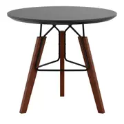 MESA LATERAL REDONDA 60 CM OVNI - NOZES/PRETO - Foto 1