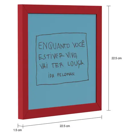 Imagem com medidas do produto QUADRO 22 CM X 22 CM IDA - VAI TER LOUÇA