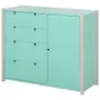 CÔMODA 4 GAVETAS/1 PORTA 1,07 M X 42 CM PIN PLAY - NATURAL WASHED/MENTA - Foto 2