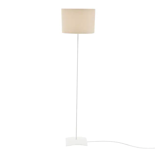 LUMINÁRIA DE CHÃO ALINE C/CÚP CHEVRON H - BRANCO PROVENCE/NATURAL - Foto 1