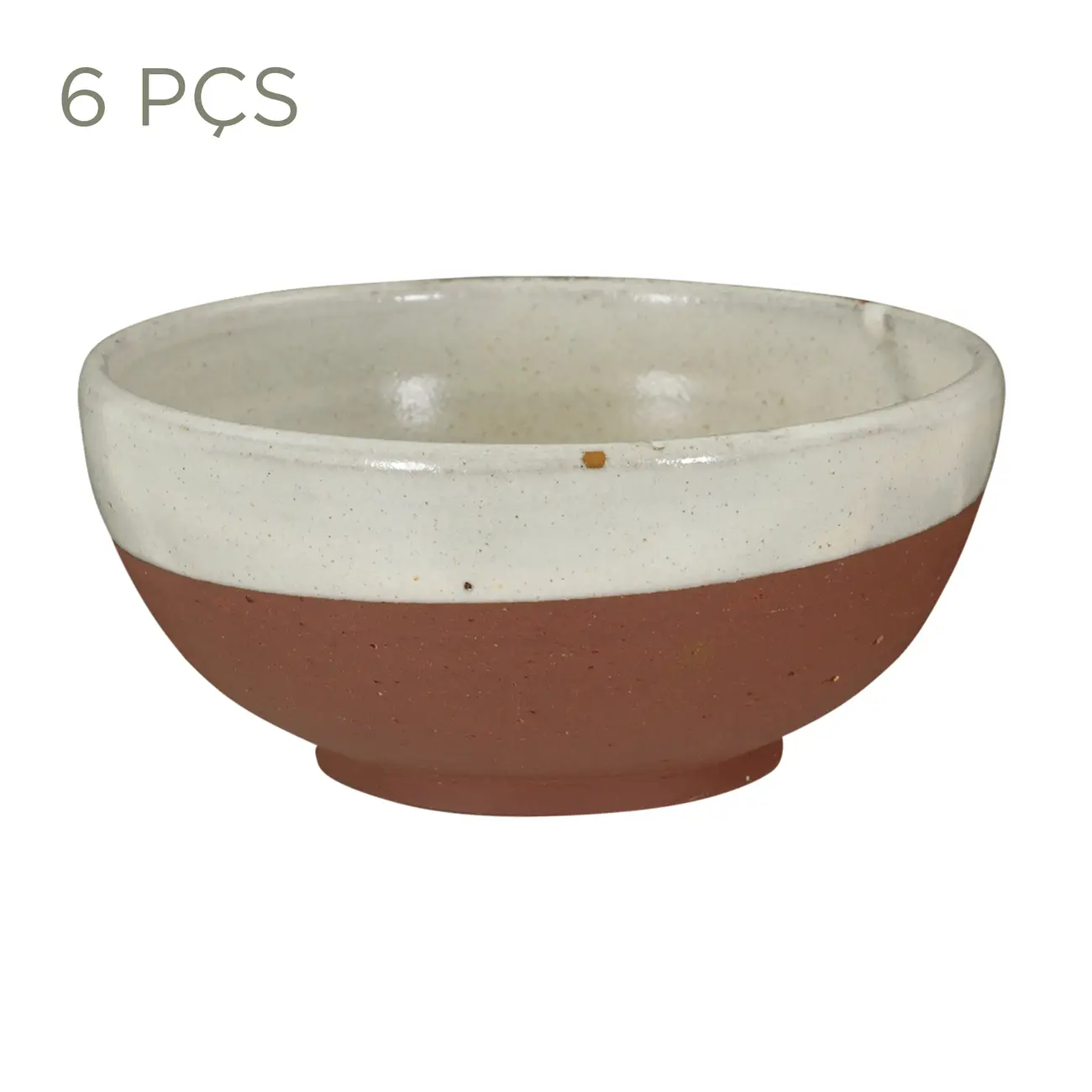 JOGO DE TIGELA 13 CM C/6 PEÇAS PALEO - BRANCO/ARGILA - Foto 1
