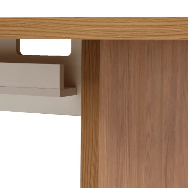 MESA REUNIÃO 2,10 M X 1,10 M COM CAIXA PARA CONECTIVIDADE BOSS - OAK TAMMI/BRANCO - Foto 9