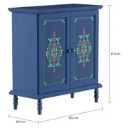 BUFFET 2 PORTAS 90 CM X 40 CM FOLKSY - AZUL/MULTICOR - Foto 7