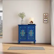 BUFFET 2 PORTAS 90 CM X 40 CM FOLKSY - AZUL/MULTICOR - Foto 8