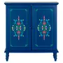 BUFFET 2 PORTAS 90 CM X 40 CM FOLKSY - AZUL/MULTICOR - Foto 1