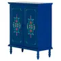 BUFFET 2 PORTAS 90 CM X 40 CM FOLKSY - AZUL/MULTICOR - Foto 2