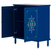 BUFFET 2 PORTAS 90 CM X 40 CM FOLKSY - AZUL/MULTICOR - Foto 3