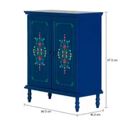BUFFET 2 PORTAS 90 CM X 40 CM FOLKSY - AZUL/MULTICOR - Foto 6
