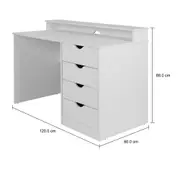 ESCRIVANINHA 4 GAVETAS 1,20 M X 60 CM MARY - BRANCO - Foto 11