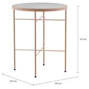 MESA LATERAL REDONDA 42 CM LUXY - COBRE/PRATA - Foto 2