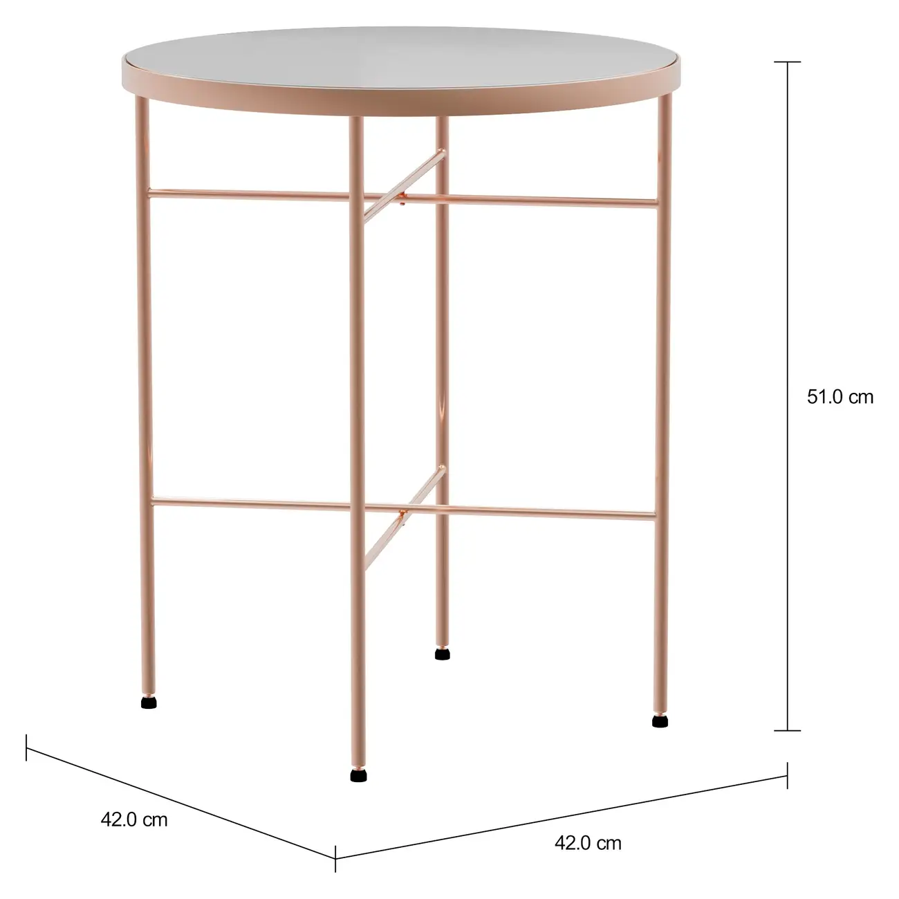 MESA LATERAL REDONDA 42 CM LUXY - COBRE/PRATA - Foto 2