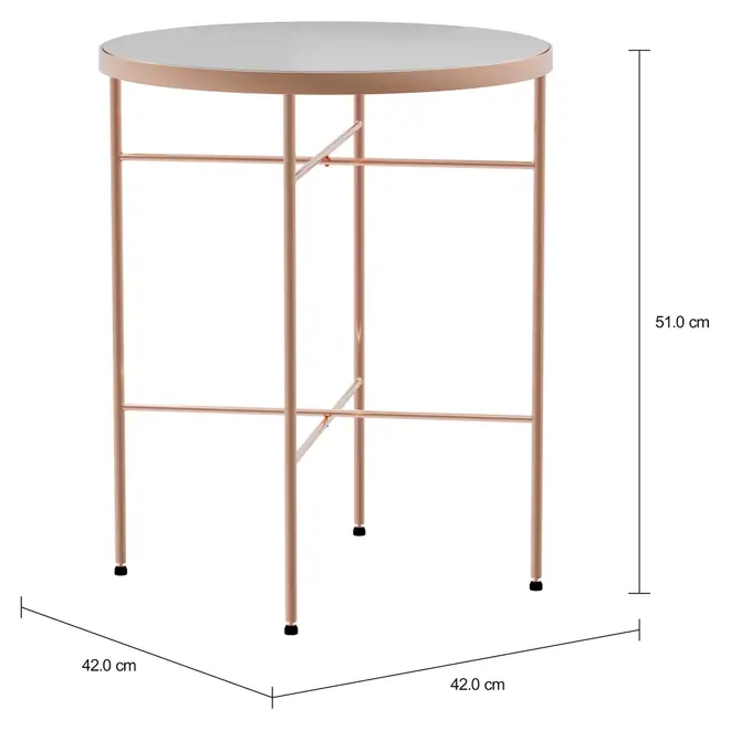 MESA LATERAL REDONDA 42 CM LUXY - COBRE/PRATA - Foto 2