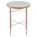 COBRE/PRATA - MESA LATERAL REDONDA 42 CM LUXY