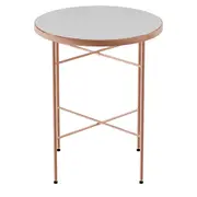 MESA LATERAL REDONDA 42 CM LUXY - COBRE/PRATA - Foto 1