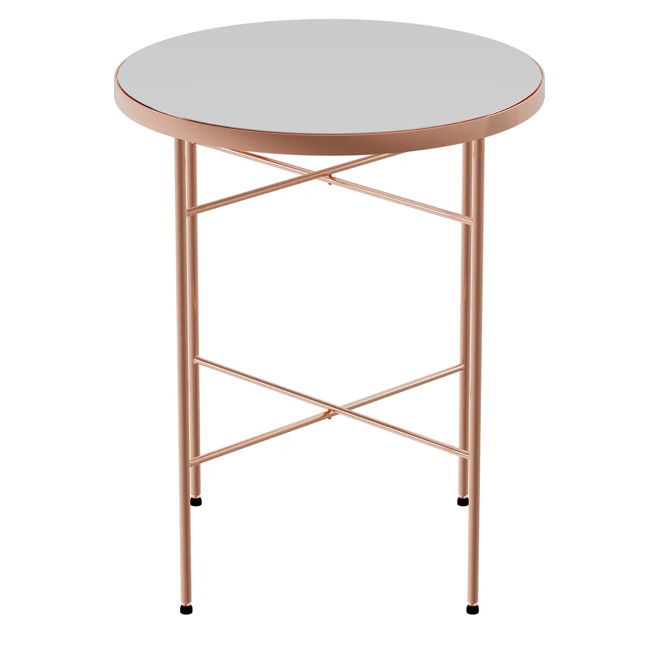 MESA LATERAL REDONDA 42 CM LUXY - COBRE/PRATA - Foto 1