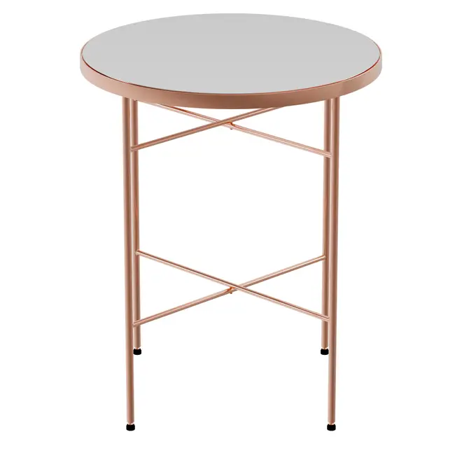 MESA LATERAL REDONDA 42 CM LUXY - COBRE/PRATA - Foto 1