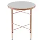 COBRE/PRATA - MESA LATERAL REDONDA 42 CM LUXY