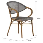 CADEIRA PARA ÁREA EXTERNA COM BRAÇOS BISTRÔ - BEGE/MESCLA MULTICOR - Foto 5