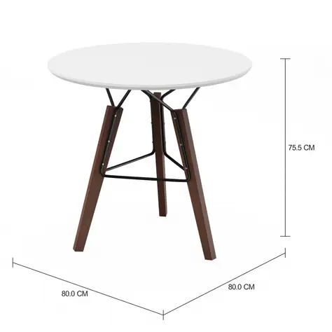 Imagem com medidas do produto MESA REDONDA 80 CM OVNI