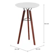 MESA ALTA REDONDA 60 CM OVNI - NOZES/BRANCO - Foto 2