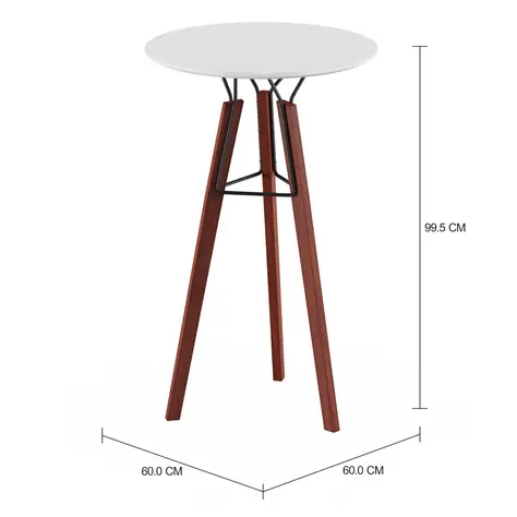 Imagem com medidas do produto MESA ALTA REDONDA 60 CM OVNI