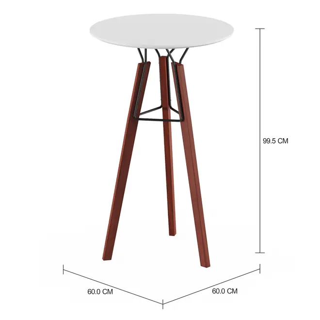 MESA ALTA REDONDA 60 CM OVNI - NOZES/BRANCO - Foto 2