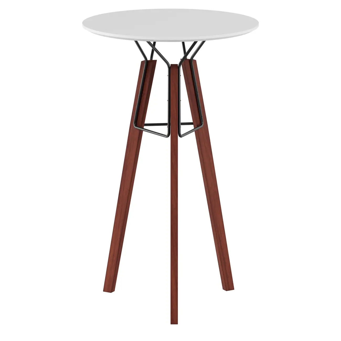 MESA ALTA REDONDA 60 CM OVNI - NOZES/BRANCO - Foto 1