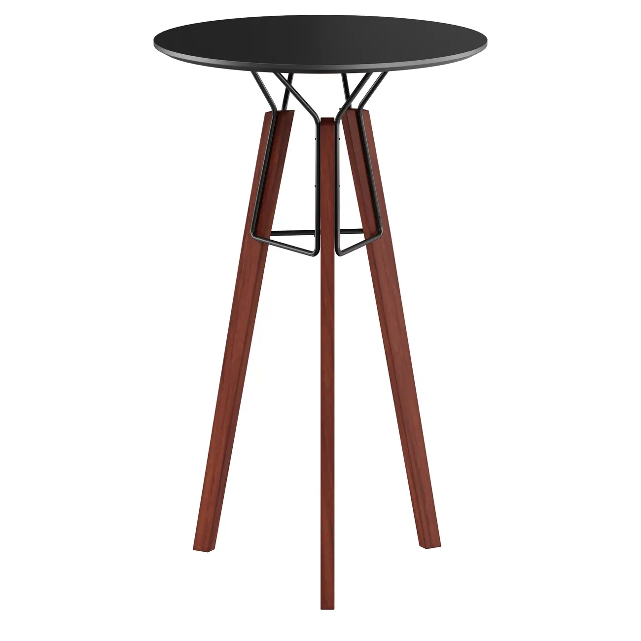 MESA ALTA REDONDA 60 CM OVNI - NOZES/PRETO - Foto 1