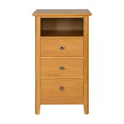 MESA DE CABECEIRA ALTA 3 GAVETAS DEVON - AMÊNDOA - Foto 1
