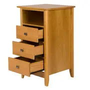 MESA DE CABECEIRA ALTA 3 GAVETAS DEVON - AMÊNDOA - Foto 3