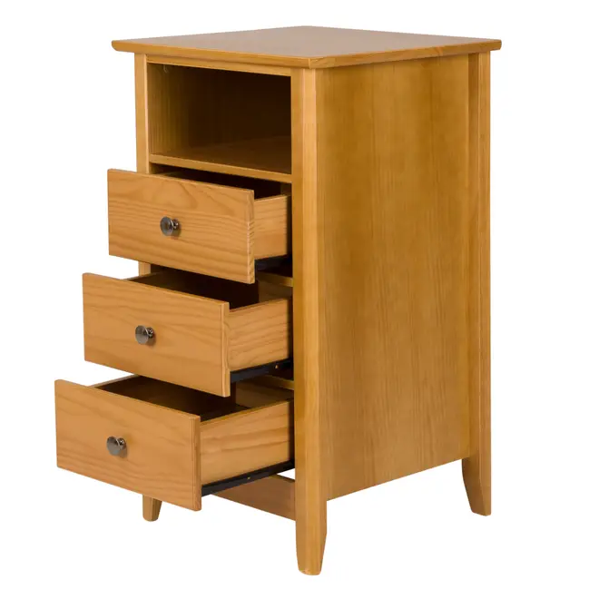 MESA DE CABECEIRA ALTA 3 GAVETAS DEVON - AMÊNDOA - Foto 3