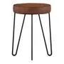 PRETO/NOZES - PUFF REDONDO 33 CM OLD JONES