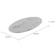 TAMPO DE MESA PEDRA OVAL 1,60 M X 90 CM TULIPE - BRANCO ESPÍRITO SANTO - Foto 2