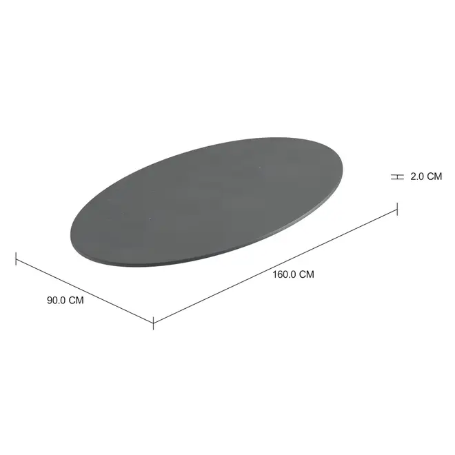TAMPO DE MESA PEDRA OVAL 1,60 M X 90 CM TULIPE - PRETO SÃO GABRIEL - Foto 2