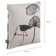 CAPA PARA ALMOFADA 45 CM X 45 CM NATUREZA GARÇA - BEGE/PRETO - Foto 2