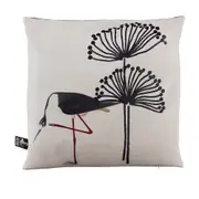 CAPA PARA ALMOFADA 45 CM X 45 CM NATUREZA GARÇA - BEGE/PRETO - Foto 1