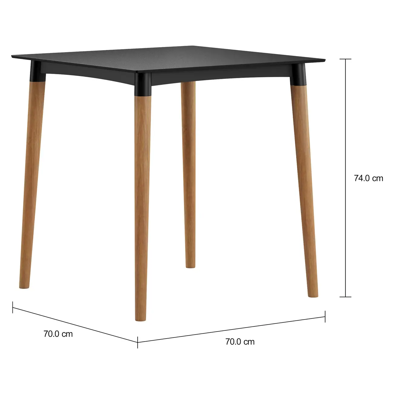 FREVO MESA 70 CM X 70 CM - PRETO/TEKA - Foto 2