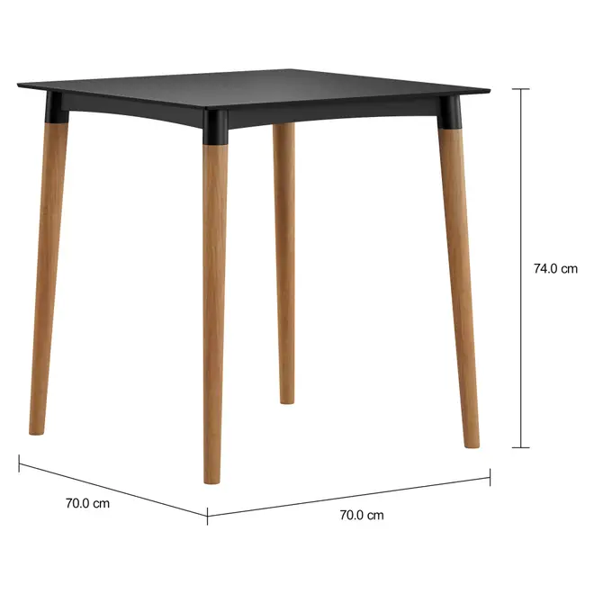 FREVO MESA 70 CM X 70 CM - PRETO/TEKA - Foto 2