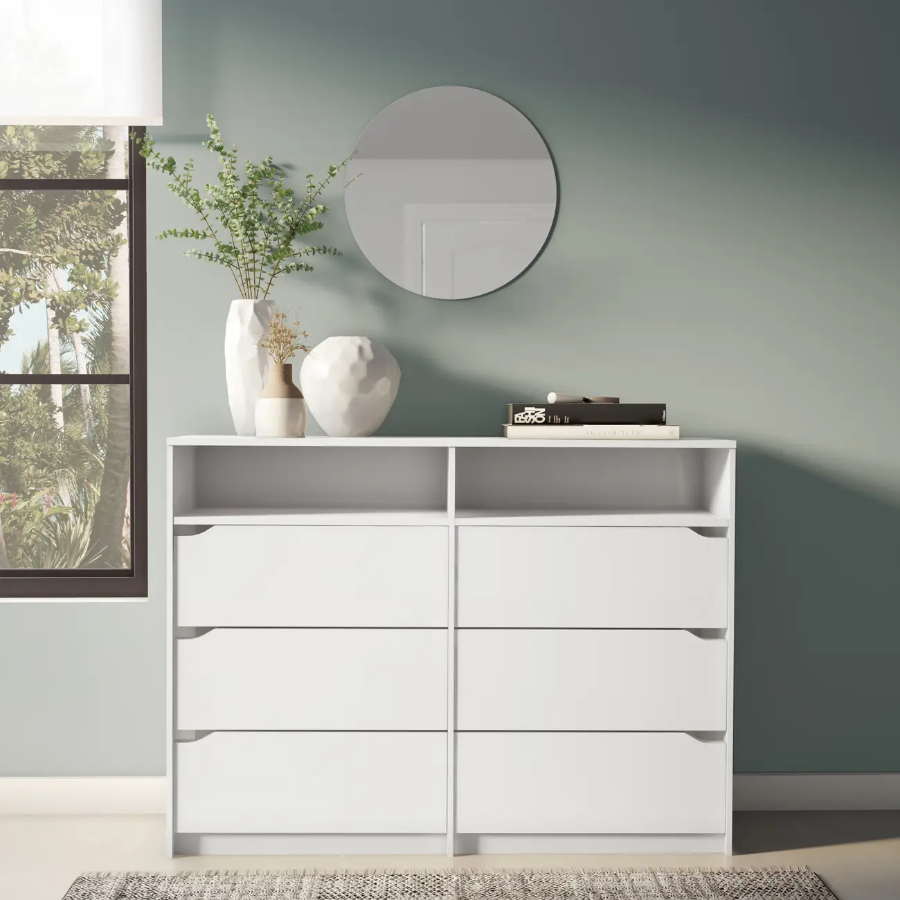 CÔMODA 6 GAVETAS 1,20 M X 40 CM WINK - BRANCO - Foto 9