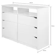 CÔMODA 6 GAVETAS 1,20 M X 40 CM WINK - BRANCO - Foto 7